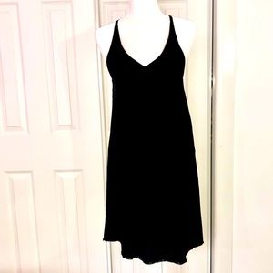 An ATM halter black dress